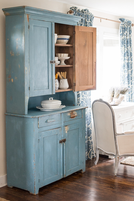 primitive milk painted hutch | miss mustard seed