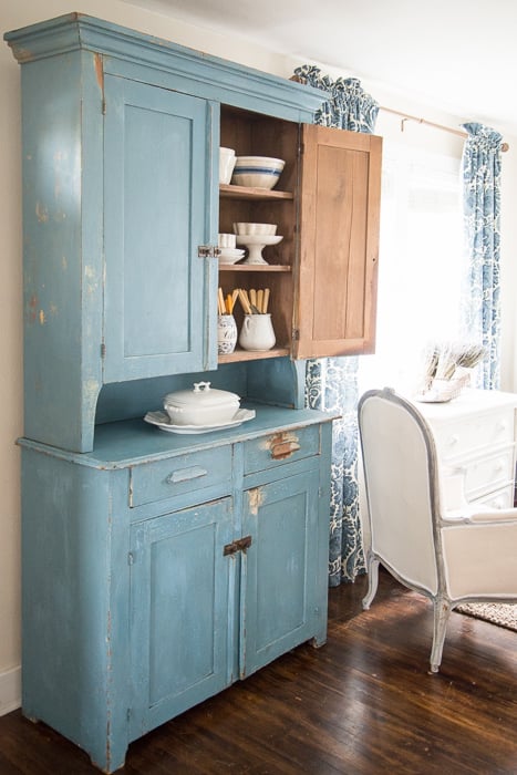 primitive milk painted hutch | miss mustard seed