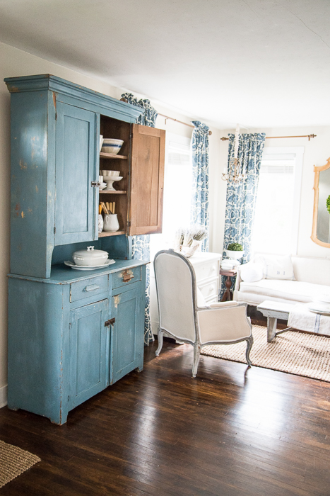 primitive milk painted hutch | miss mustard seed