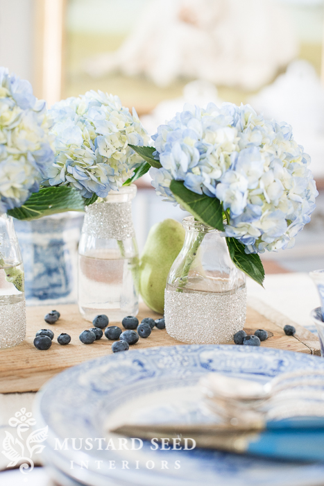 glass glitter milk bottles | miss mustard seed