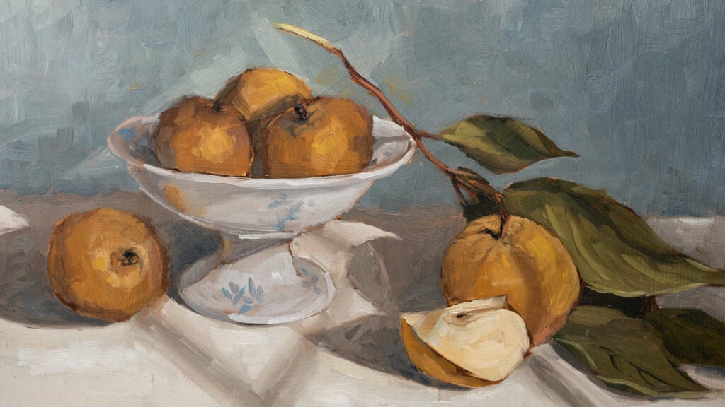 Miss Mustard Seed Pears in bowl