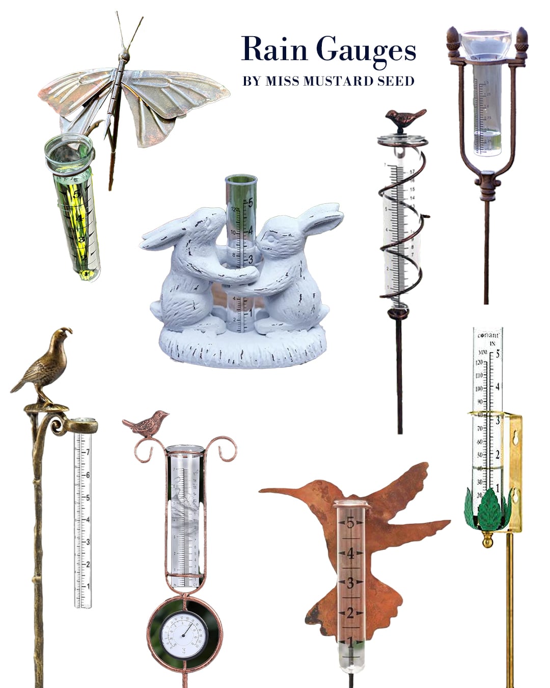 classy rain gauges from Walmart | miss mustard seed