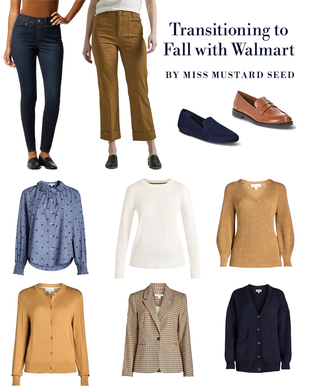 transitioning to fall wardrobe with walmart | free assembly launch | midsize try on | miss mustard seed