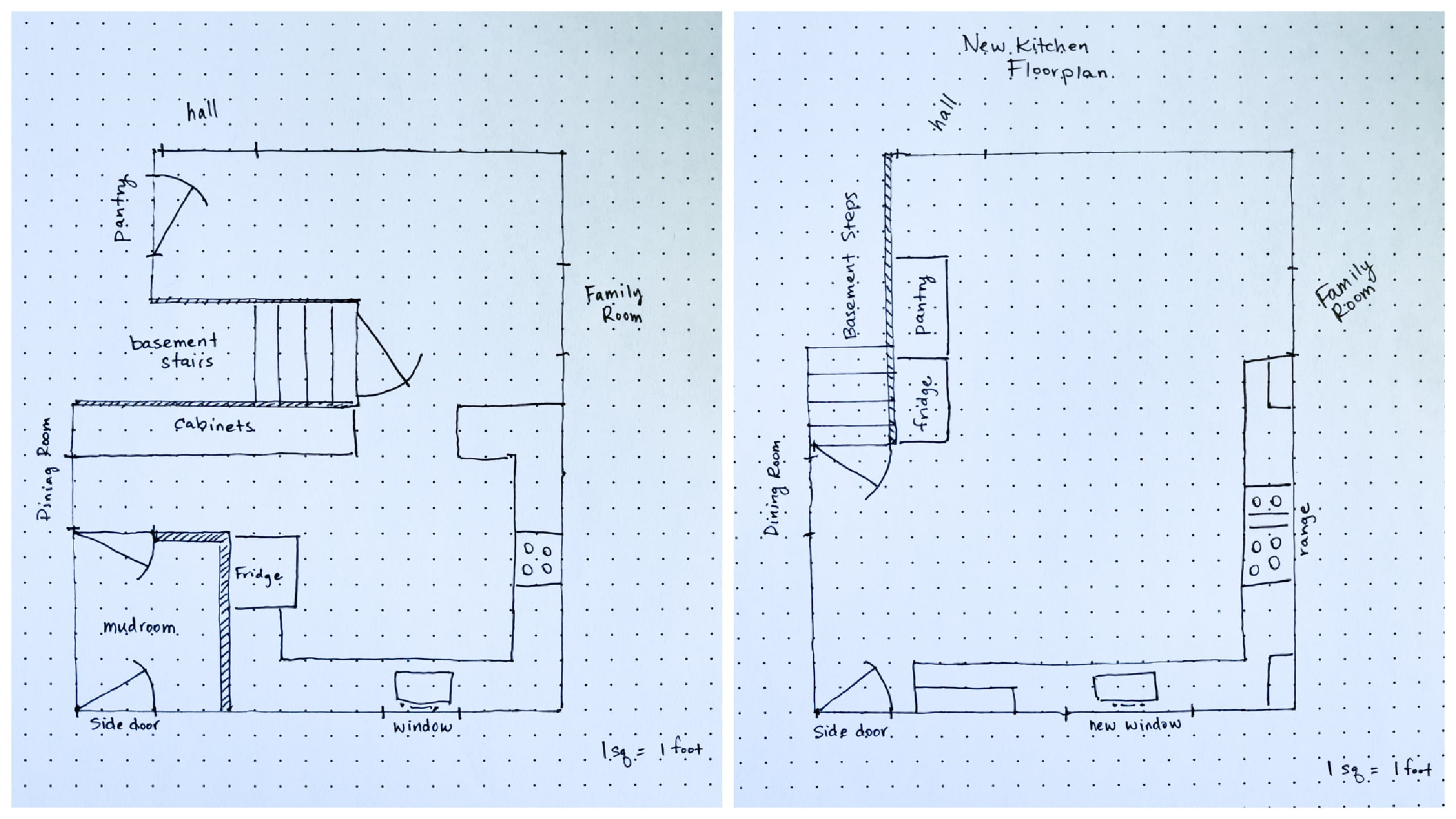 1970 kitchen renovation floor plan before & after | miss mustard seed