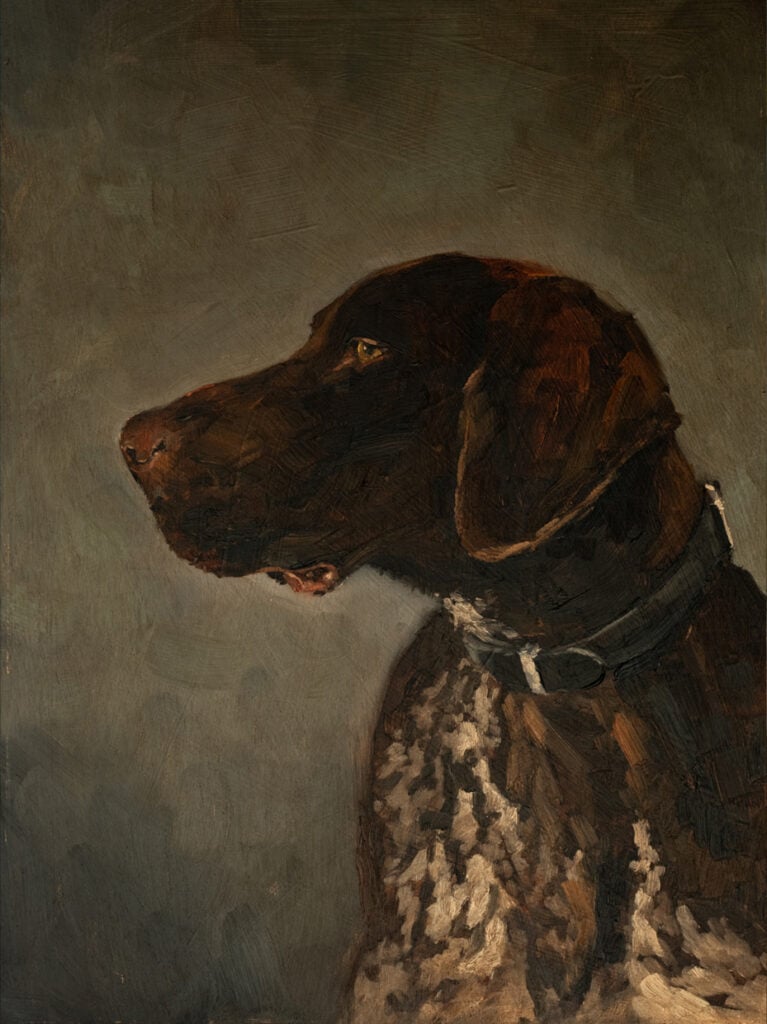 commissions painting – miss mustard seed – dog