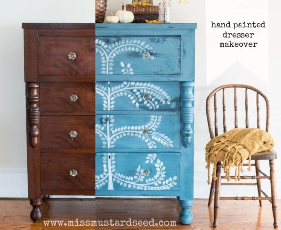 hand painted dresser makeover | miss mustard seed