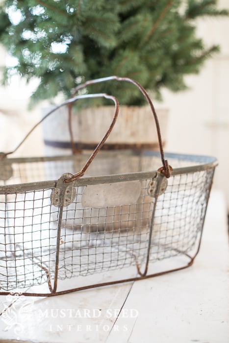antique wire basket | miss mustard seed
