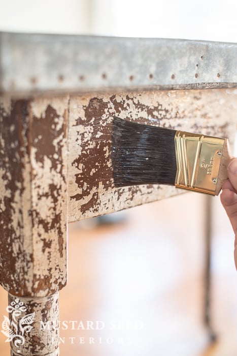 antique zinc-top table | miss mustard seed