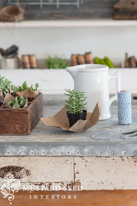 antique zinc-top table | miss mustard seed