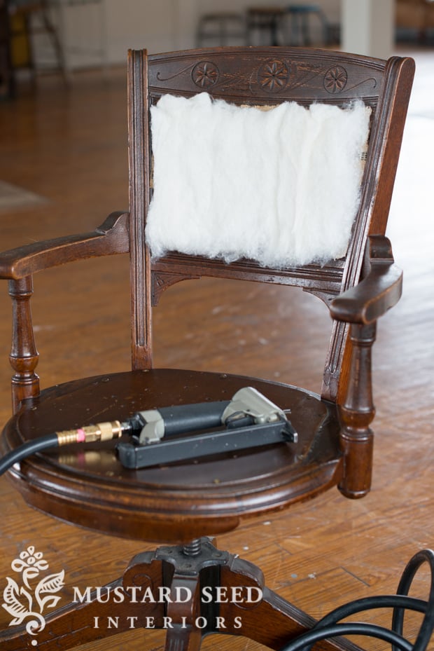 how to upholster a broken cane-back chair | miss mustard seed