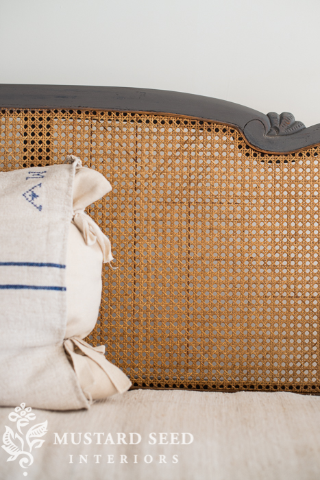 caned sofa makeover | miss mustard seed
