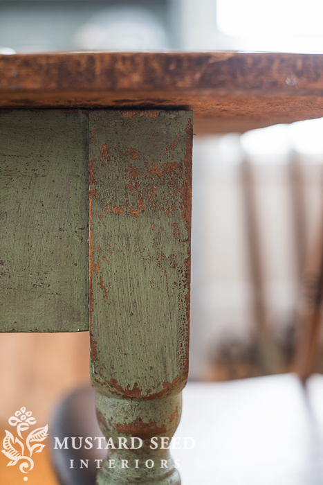 lucketts green milk paint table | miss mustard seed