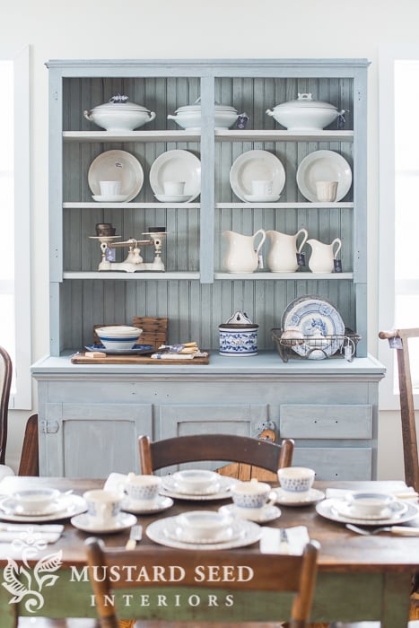 lucketts green milk paint table | miss mustard seed
