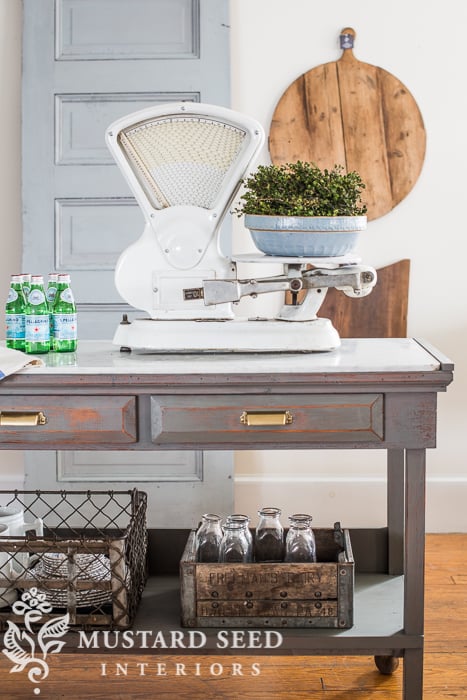 workbench turned kitchen island | miss mustard see