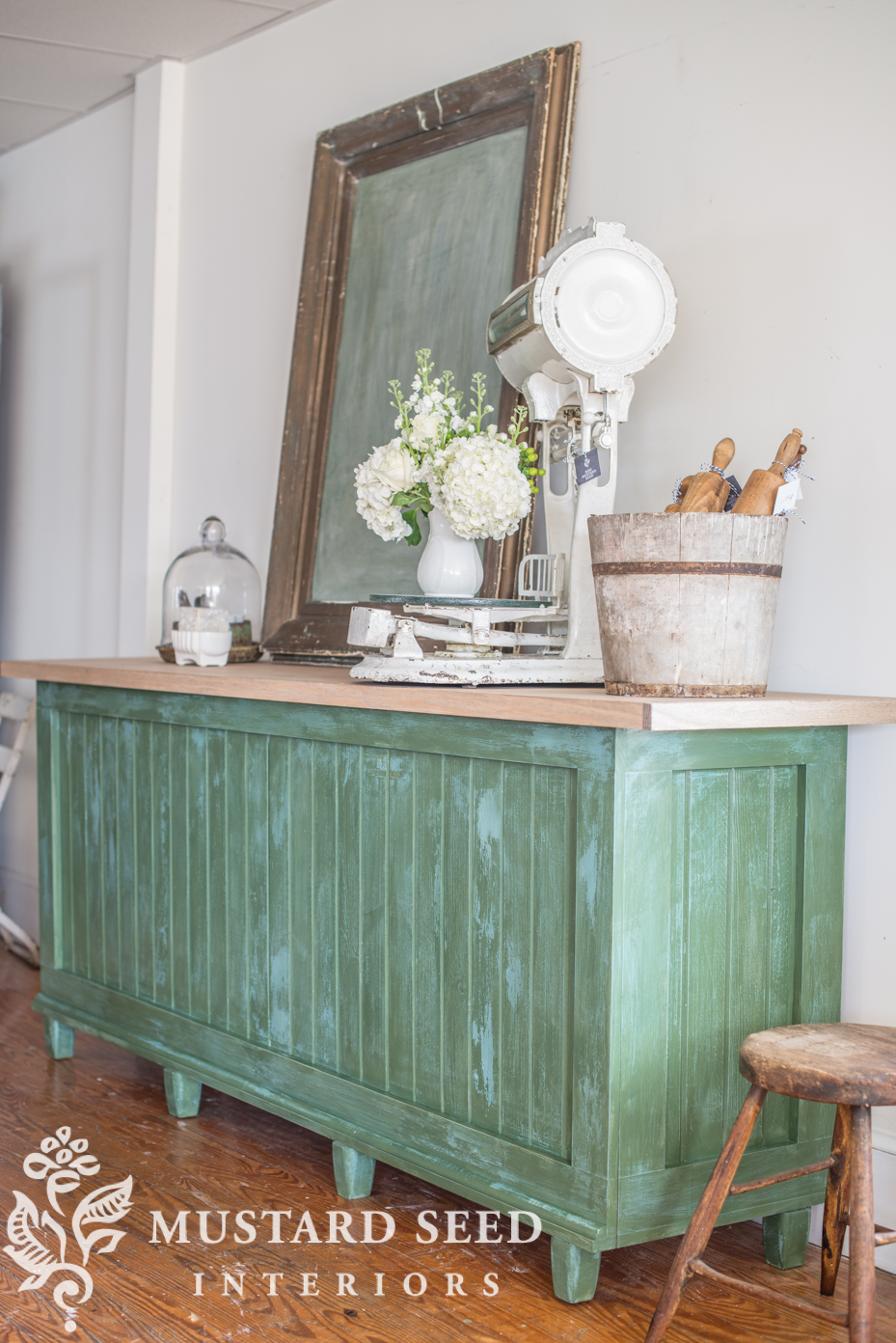 handmade vintage style mobile shop counter | antique markets | miss mustard seed