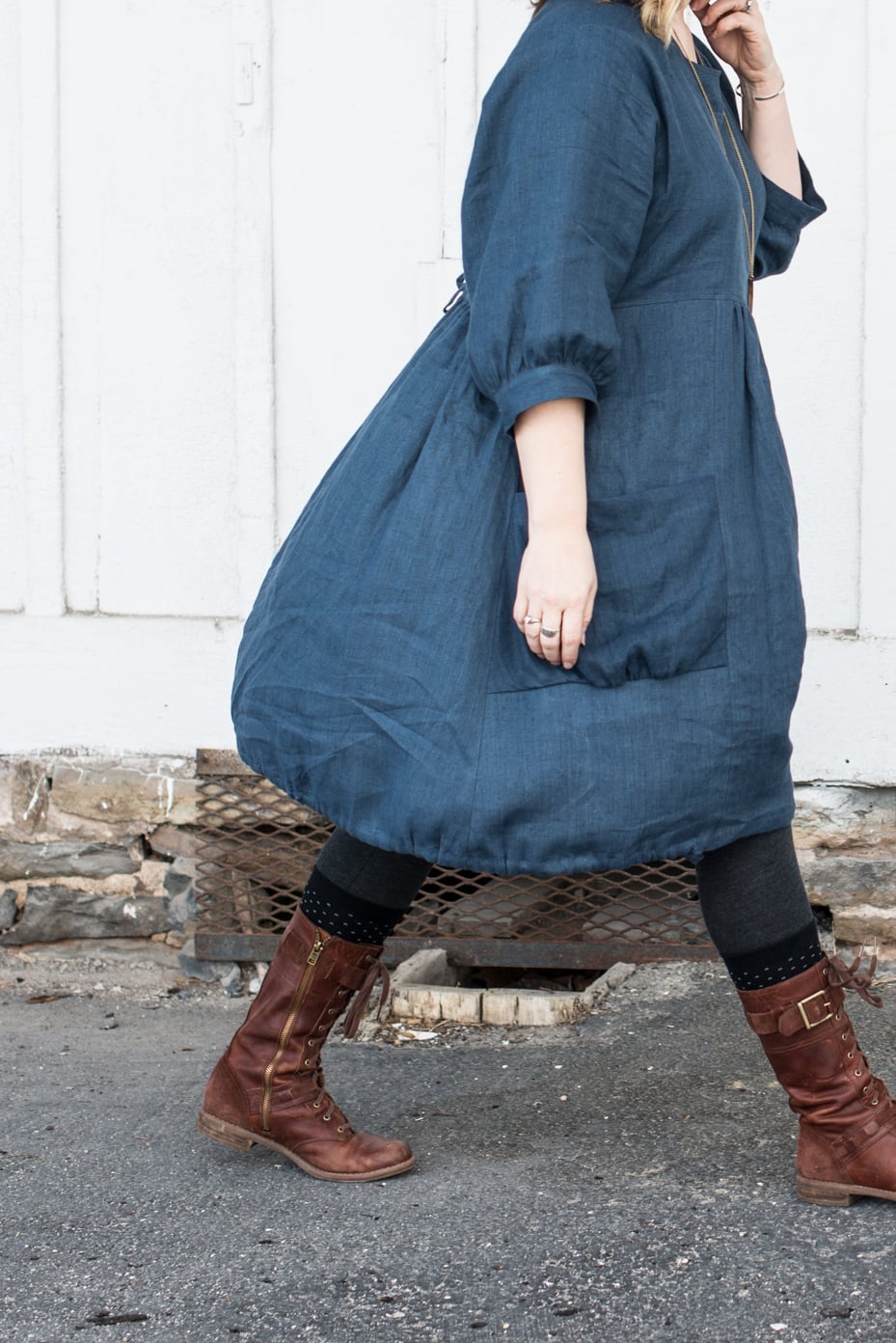 blue linen dress | linen bee | miss mustard seed