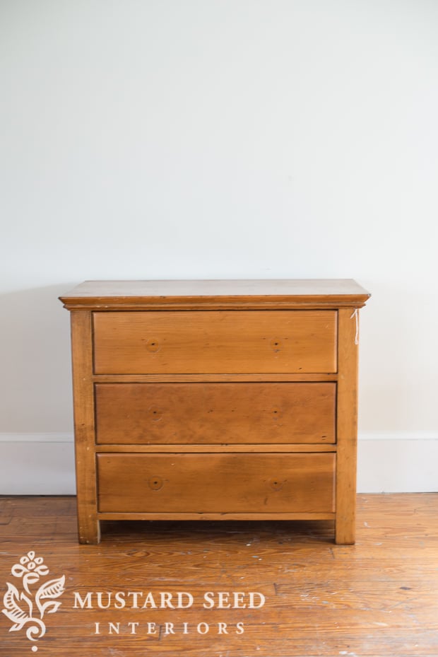 pine dresser before | milk painted landscape dresser | missmustardseed.com