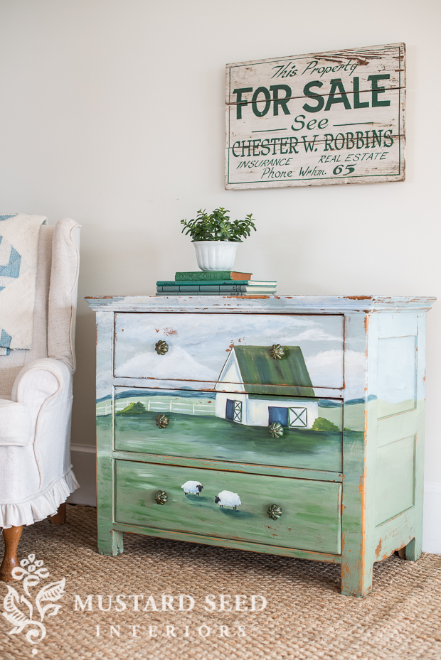 soft milk paint landscape dresser | missmustardseed.com