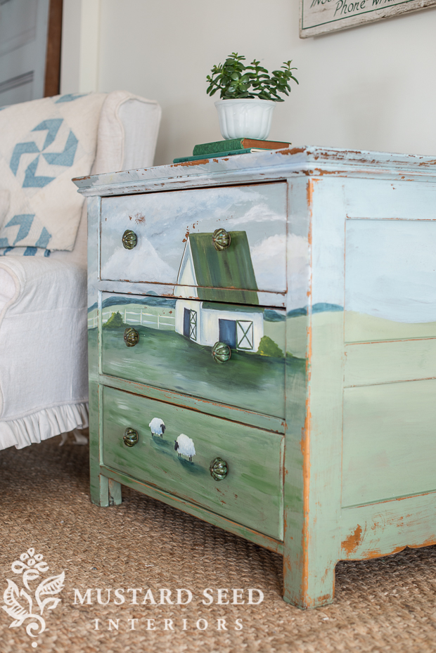 soft milk paint landscape dresser | missmustardseed.com