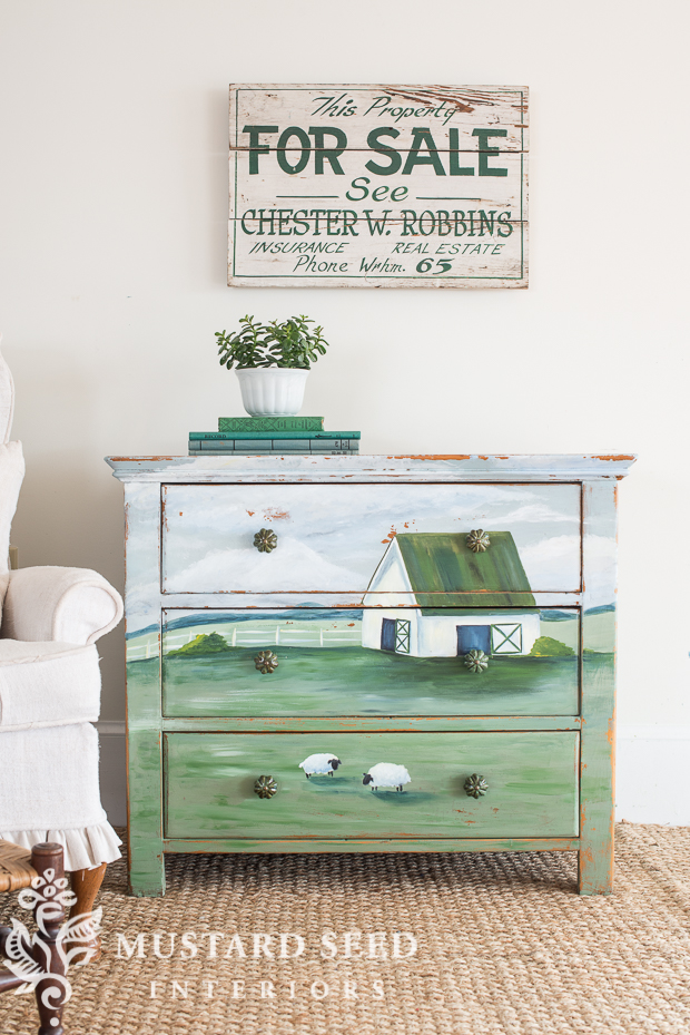 soft milk paint landscape dresser | missmustardseed.com