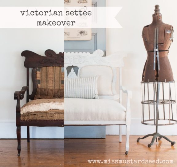 victorian settee makeover | miss mustard seed